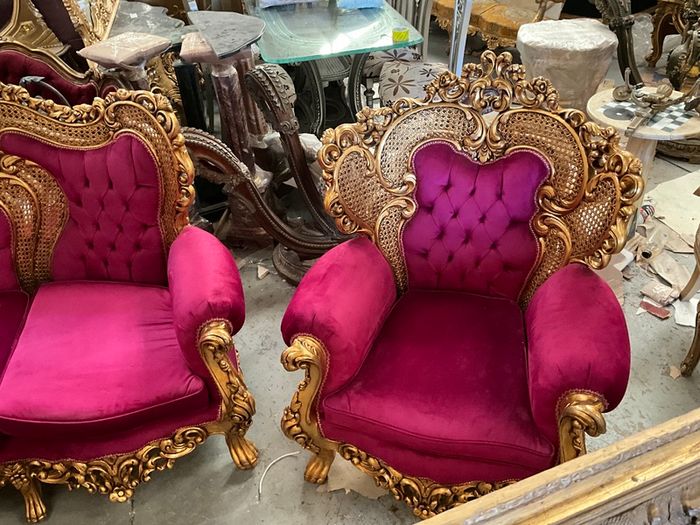 Old 3 piece gold salon set that has been restored