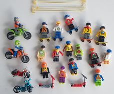 Lego minifigure bundle inc bikes skateboards