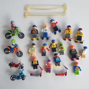 Lego minifigure bundle inc bikes skateboards