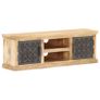 TV Cabinet with Steel Doors 120x30x40cm Solid Mango Wood Image 9
