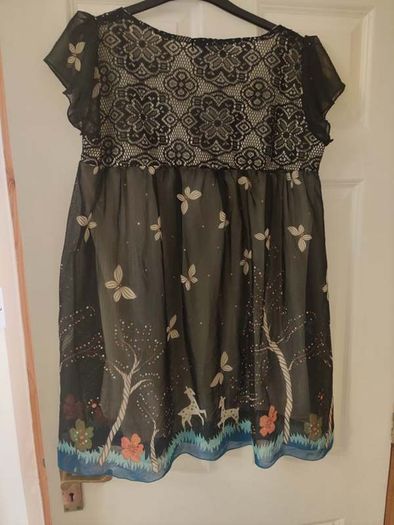 Funk Rock black lace tunic size UK12 EU40 Postage included
