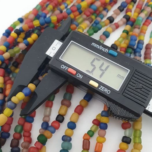 Vintage African Style MultiColor 4-5.5mm Glass Beads Necklace Strands