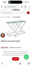 Glass console table