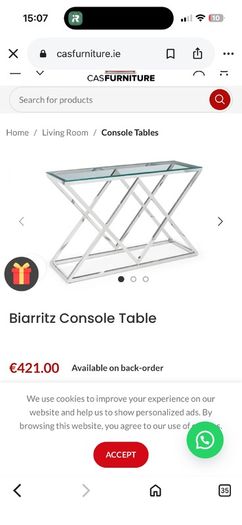 Glass console table