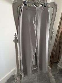 Fab Light Grey Wide Leg Trousers size 12