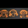 3 monkeys see, hear, speak no evil 3d printed wall art Image 4