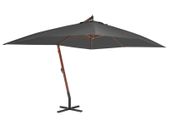 Cantilever Umbrella with Wooden Pole 400x300 cm Anthracite