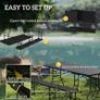 Folding Picnic Table and Bench Set, Rattan Effect Portable Camping Table and Chairs with Carrying Handles for Indoor Outdoor, Dining, Camping, Picnic, BBQ, Party, Black Image 3