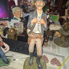 Large Vintage Hand Painted Western Cowboy or Gunslinger Sculpture created by artist Michael Garman, Postage available or Collection,