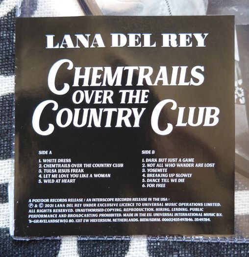 Lana Del Rey - Chemtrails Over The Country Club - picture disc