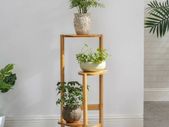 3-Tier Bamboo Plant Stands Indoor, Plant Stand Holder, Corner Plant Shelf, Plant Display Rack for Corner Balcony and Bedroom