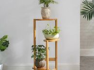 main image for ad 3-Tier Bamboo Plant Stands Indoor, Plant Stand Holder, Corner Plant Shelf, Plant Display Rack for Corner Balcony and Bedroom