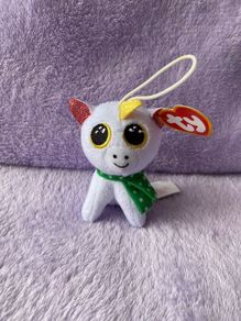 Ty Beanie Boo Mini Keychain Nicky White Unicorn