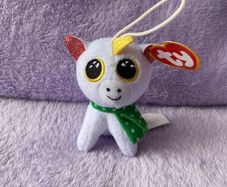 Ty Beanie Boo Mini Keychain Nicky White Unicorn