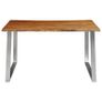 Dining Table 140x80x75 cm Solid Acacia Wood and Stainless Steel Image 3