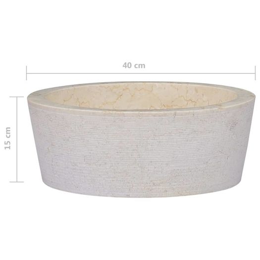 Sink Cream dia 40x15 cm Marble