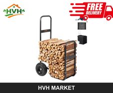 Firewood Log Cart 113kg with PU Wheels