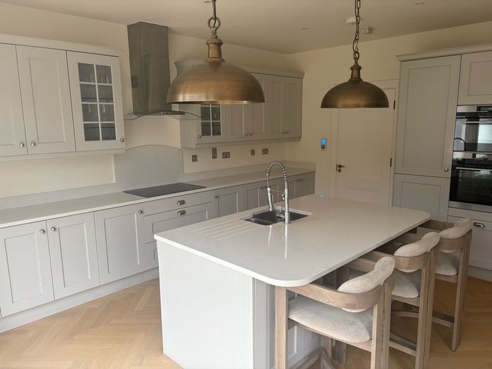 Nolan Painted Shaker Kitchen with Quartz Worktops and Large Island