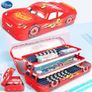 Disney Cars Lightning McQueen Three-layer Pencil Case Large Capacity Cartoon Car Stereo Pencil Case Learning Gift Multi-function Stationery Image 2