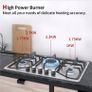 Stainless Steel Gas Hob 5 burners 76 X 50cm Natural Gas/Propane Gas Image 2