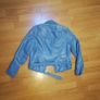 Zara faux leather biker jacket in pastel blue Image 4
