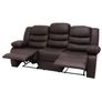 3 Seater PU Leather Recliner Sofa Brown Image 3