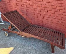 Teak sun lounger