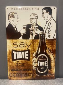 Time Beer Tin Metal sign