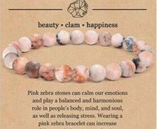 Bracelet - Semi Precious Stones - Pink Zebra Jasper - increase confidence