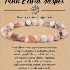 Bracelet - Semi Precious Stones - Pink Zebra Jasper - increase confidence