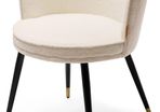 Modern White Faux Lamb Wool Chair With Gold Leg Ends