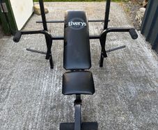 Elverys Weight Bench with Barbell Rack & Leg Extension