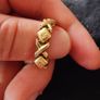 1980's vintage 14k gold necklace with XO diamond cut with latch and matching ring Image 5