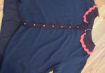 Navy And Coral Pink Blouse