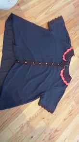 Navy And Coral Pink Blouse