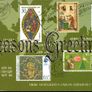 1980 Ireland Christmas Card with printed stamps but set of Irish Christmas Commemorative Stamps with First Day of Issue cancel Image 2