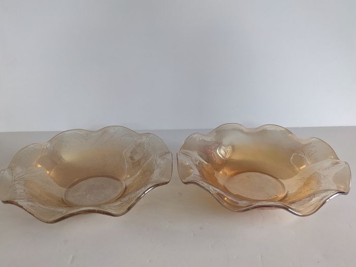 Vintage Marigold Iridescent Carnival Glass Bowl