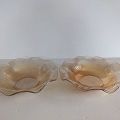 Vintage Marigold Iridescent Carnival Glass Bowl