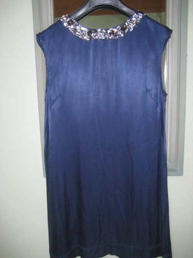 French Connection Blue dress with diamente collar