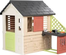LIFE NATURE PLAYHOUSE + KITCHEN PLAYHOUSE. Indoor/outdoor sustainable play with 51% recycled material