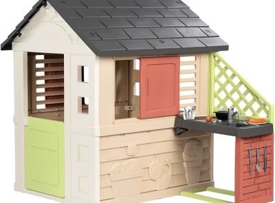 LIFE NATURE PLAYHOUSE + KITCHEN PLAYHOUSE. Indoor/outdoor sustainable play with 51% recycled material
