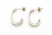 Vintage Signed M&amp;S Sterling Silver Hooped Stud Earrings