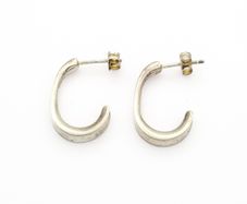 Vintage Signed M&S Sterling Silver Hooped Stud Earrings