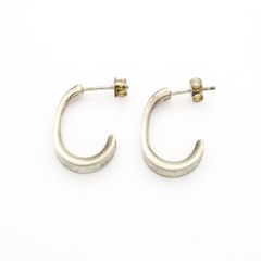Vintage Signed M&S Sterling Silver Hooped Stud Earrings