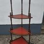 Vintage Mahogany 4-Tier Corner Whatnot Display Image 2