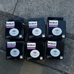 robus down lights brushed stainless x 6