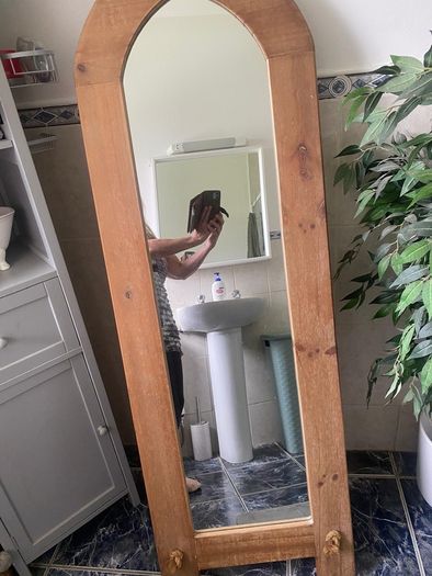solid wood standing mirror