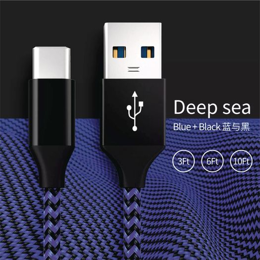 1M/2M/3M USB-C Lead For Samsung S9 S10+ S20+ Type C Charging Fast Charger Phone Cable Samsung