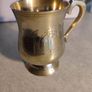 Vintage Engraved Brass Metal Cup Mug Wine Glass Made in India Image 2