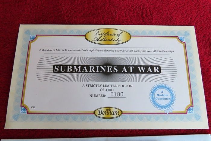 Submarines at War Royal navy first day coin stamp cover 1997 WWII Dollar